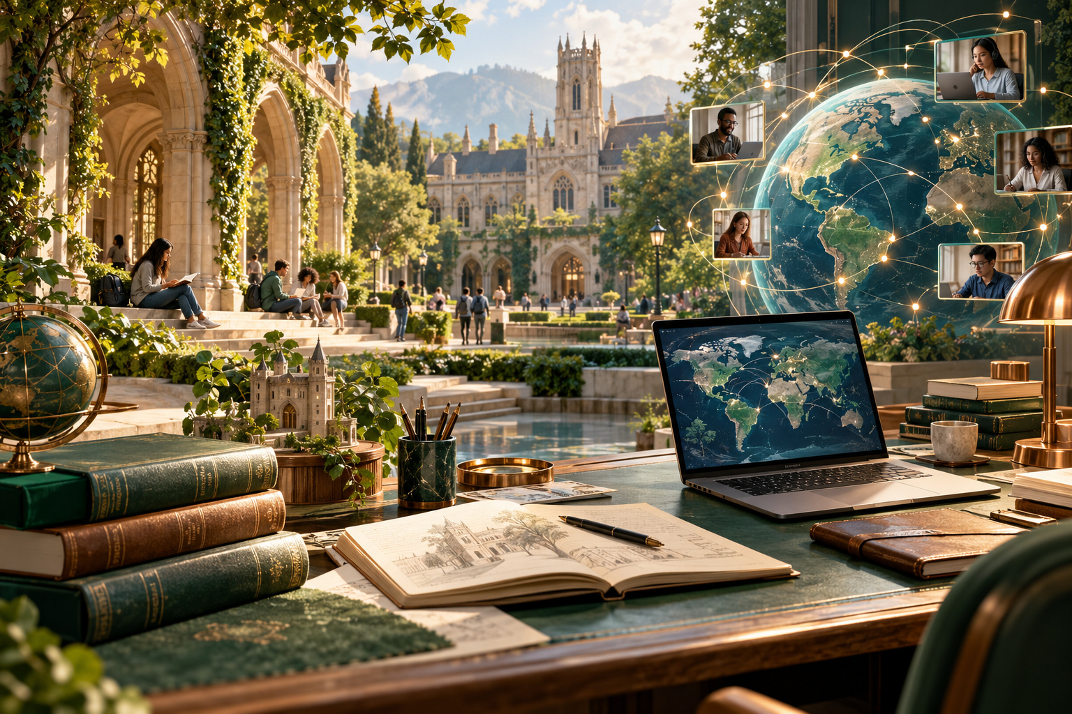Illustration representing connected global learning